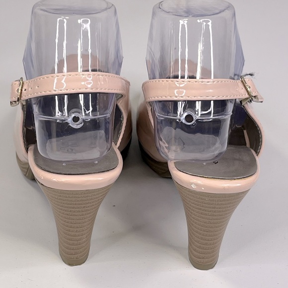 NATURE'S OWN Vegan Patent Leather Slingback Heels Pink-8 - Picture 4 of 9